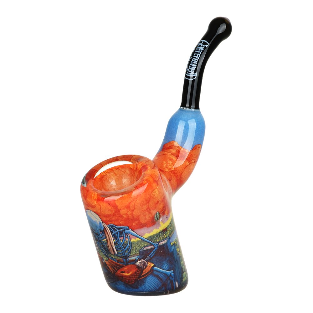 Grateful Dead x Pulsar Inside Print Bent Sherlock Pipe | 4", BDD Wholesale