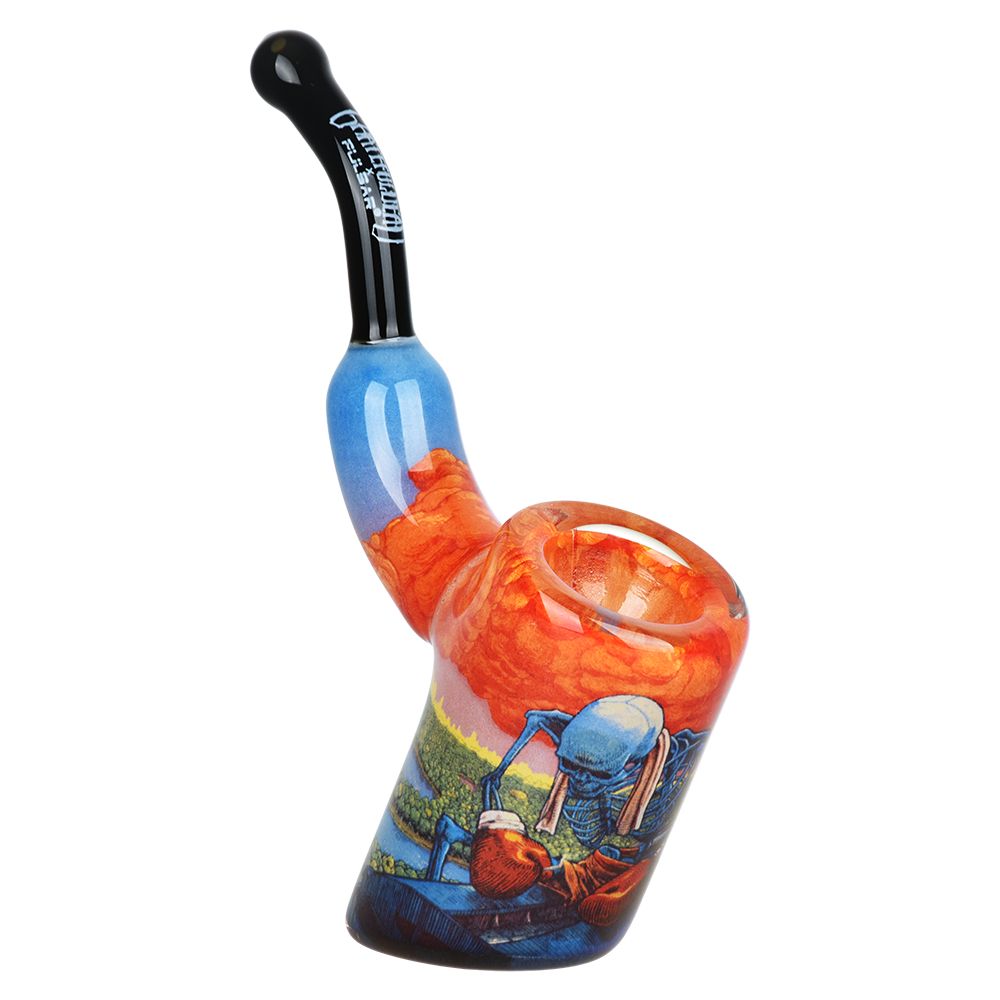 Grateful Dead x Pulsar Inside Print Bent Sherlock Pipe | 4", BDD Wholesale