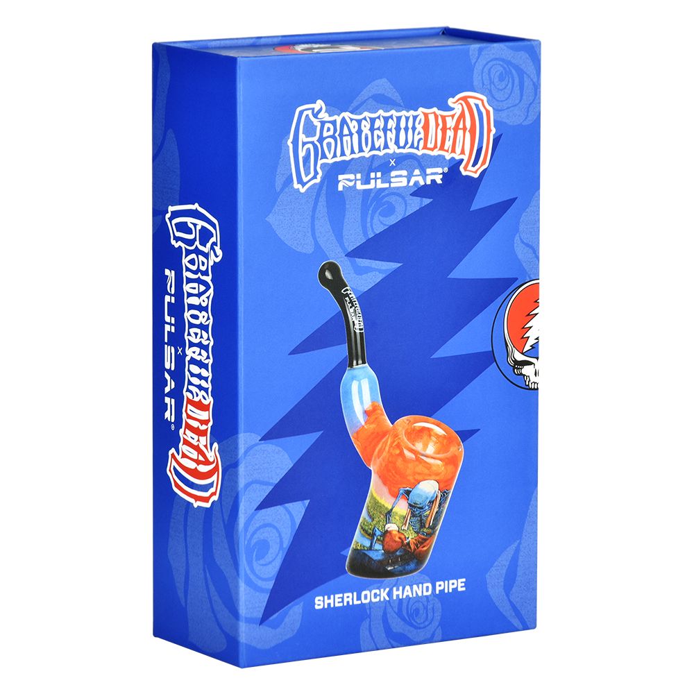 Grateful Dead x Pulsar Inside Print Bent Sherlock Pipe | 4", BDD Wholesale