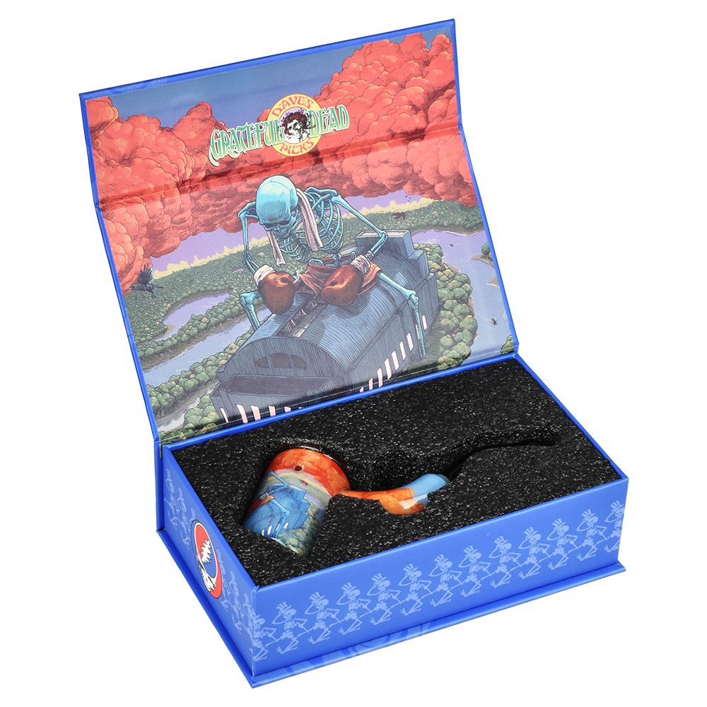 Grateful Dead x Pulsar Inside Print Bent Sherlock Pipe | 4", BDD Wholesale