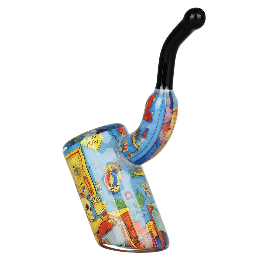 Grateful Dead x Pulsar Inside Print Bent Sherlock Pipe | 4", BDD Wholesale