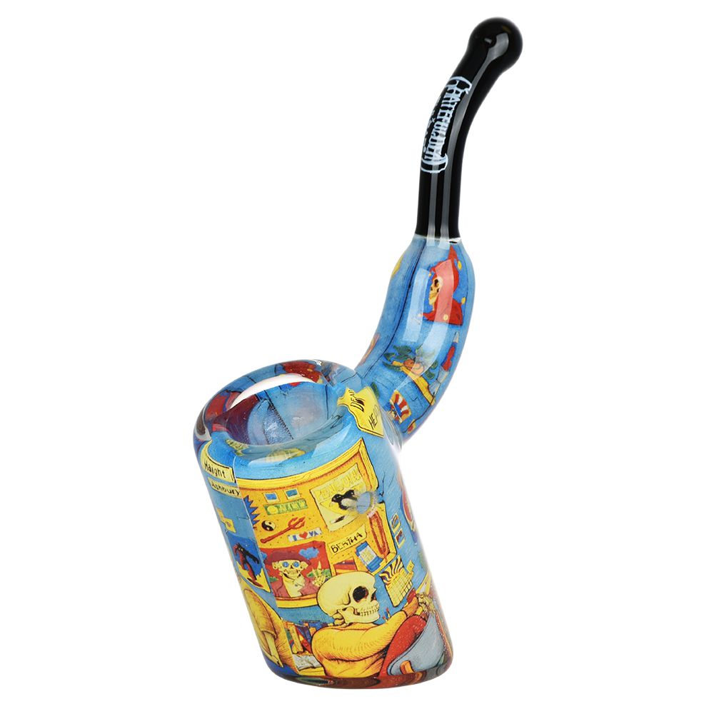 Grateful Dead x Pulsar Inside Print Bent Sherlock Pipe | 4", BDD Wholesale