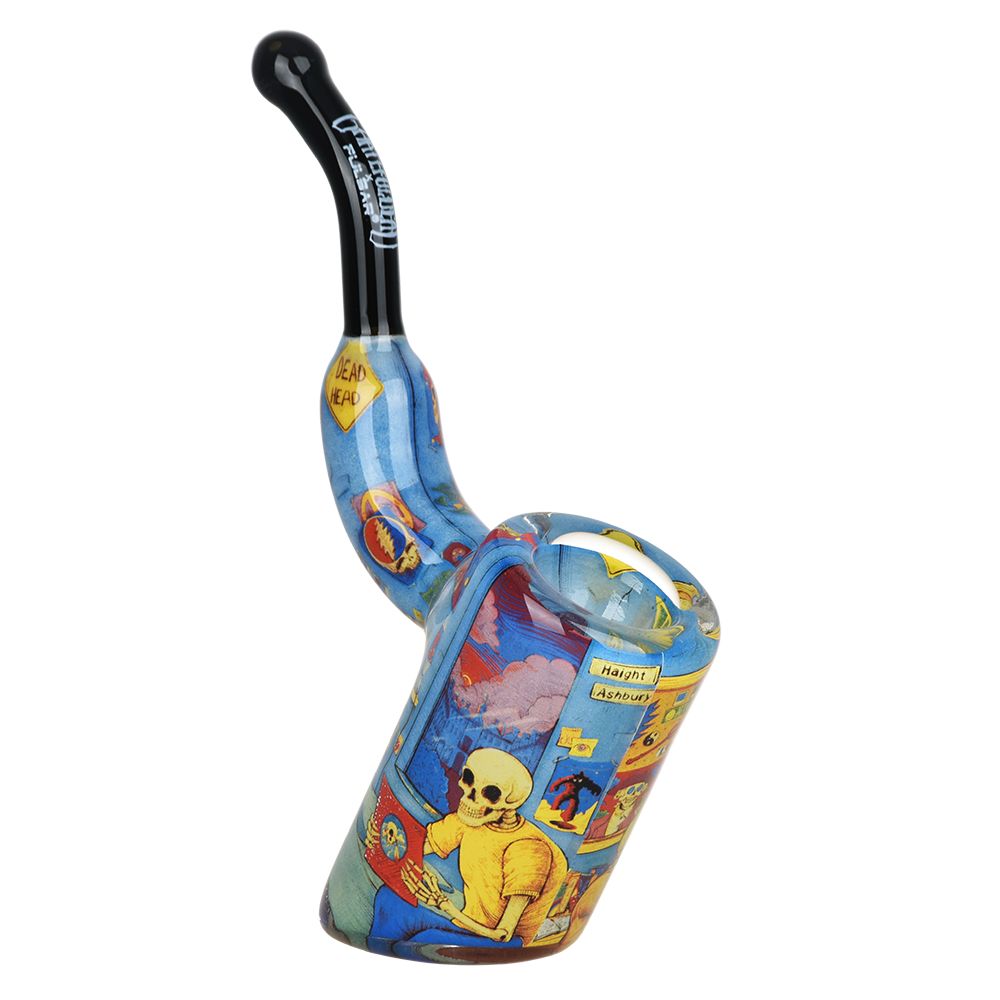 Grateful Dead x Pulsar Inside Print Bent Sherlock Pipe | 4", BDD Wholesale