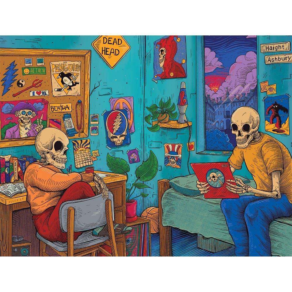 Grateful Dead x Pulsar Inside Print Bent Sherlock Pipe | 4", BDD Wholesale