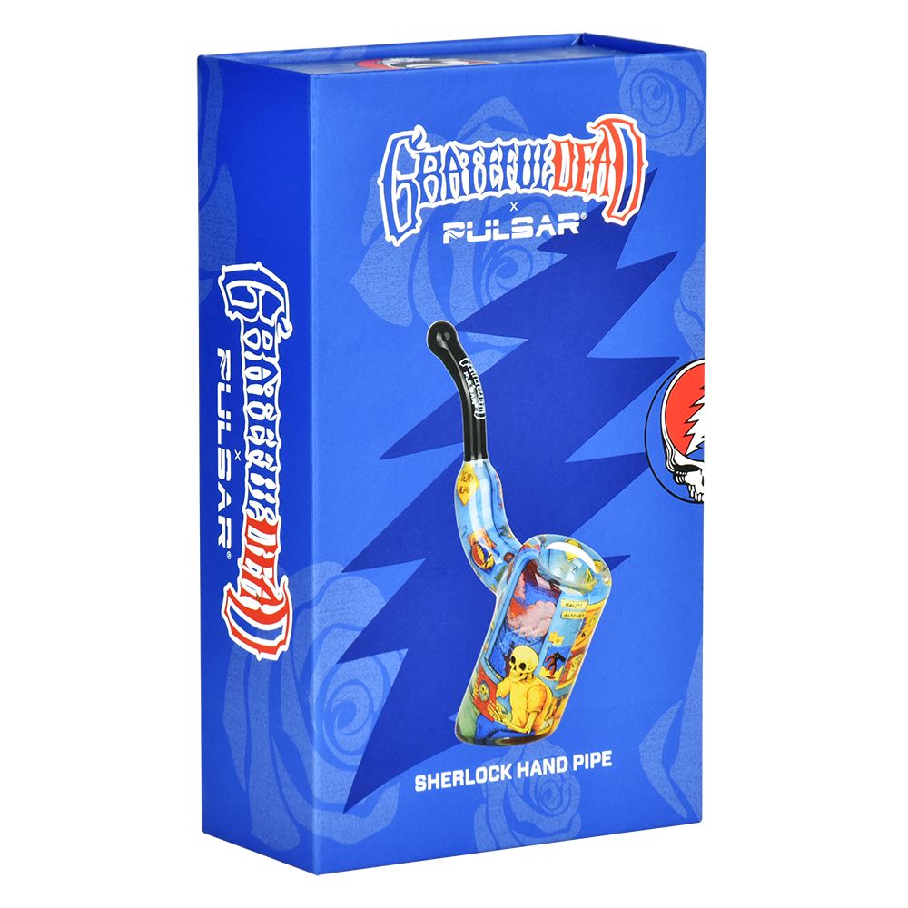 Grateful Dead x Pulsar Inside Print Bent Sherlock Pipe | 4", BDD Wholesale