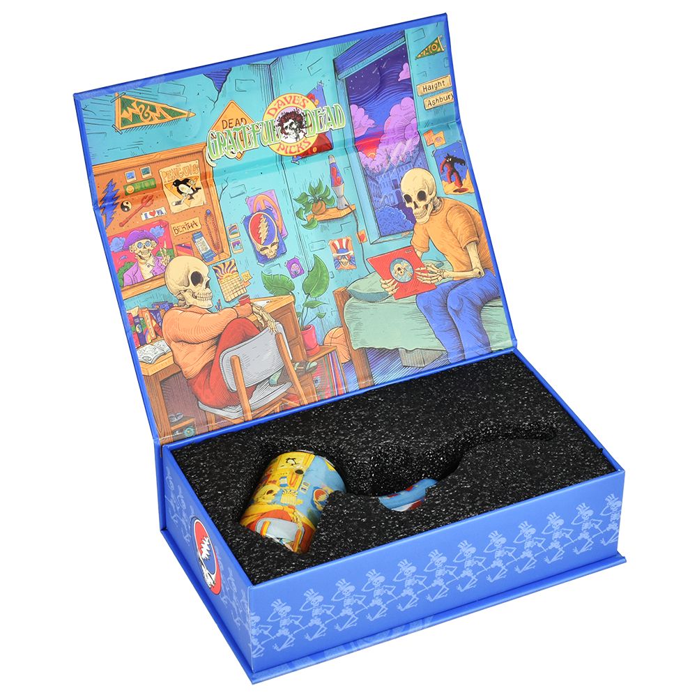 Grateful Dead x Pulsar Inside Print Bent Sherlock Pipe | 4", BDD Wholesale