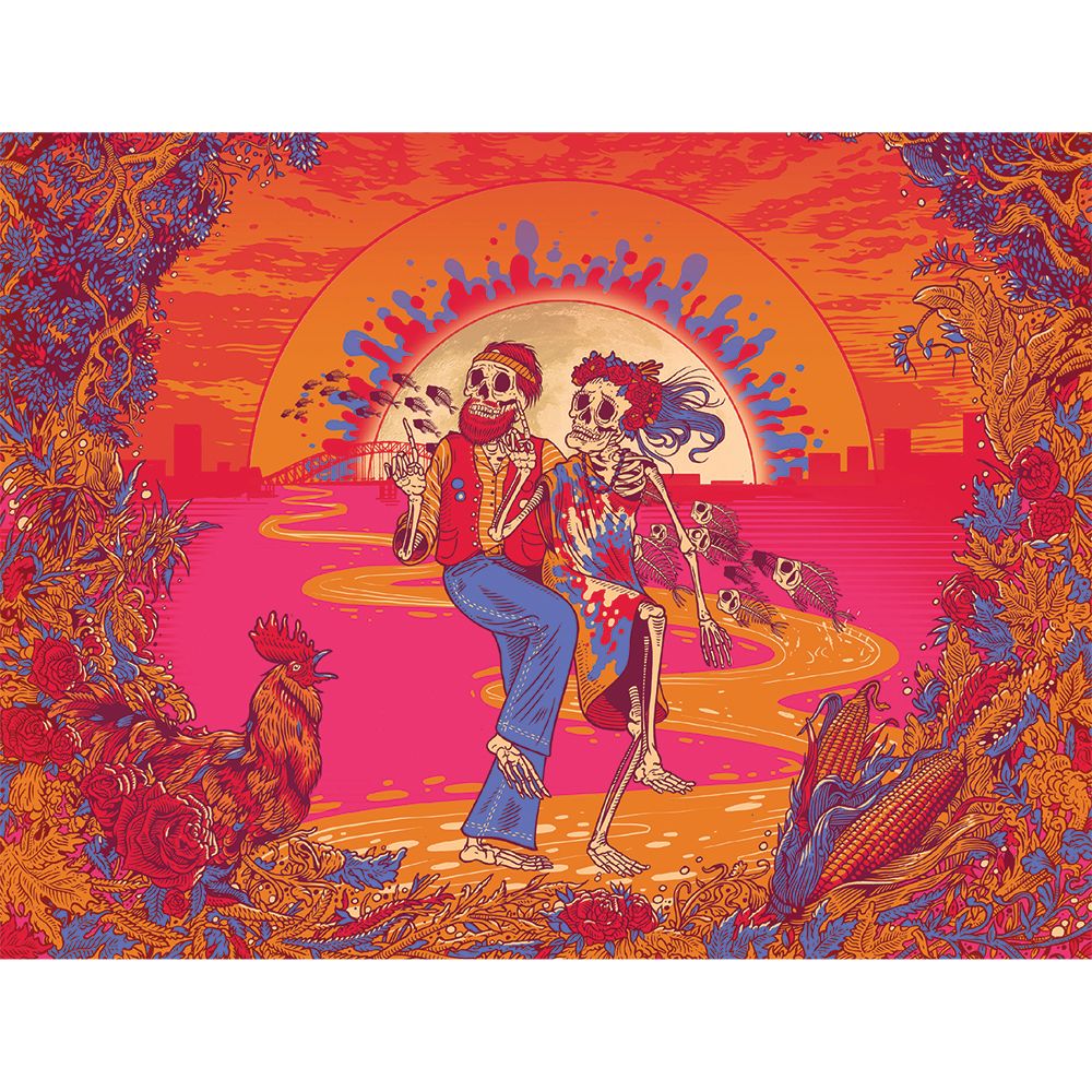 Grateful Dead x Pulsar Inside Print Bent Sherlock Pipe | 4", BDD Wholesale