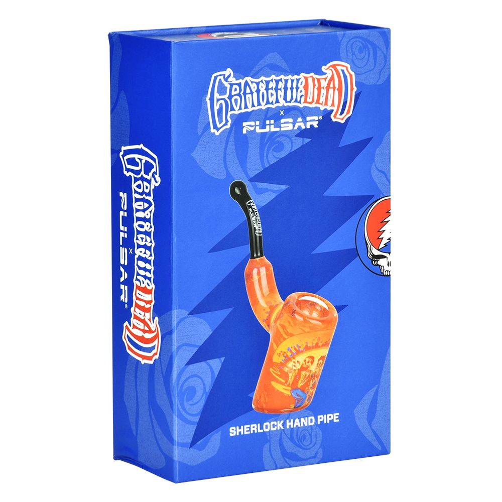 Grateful Dead x Pulsar Inside Print Bent Sherlock Pipe | 4", BDD Wholesale