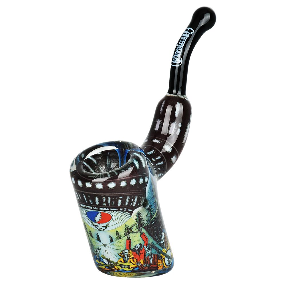Grateful Dead x Pulsar Inside Print Bent Sherlock Pipe | 4", BDD Wholesale