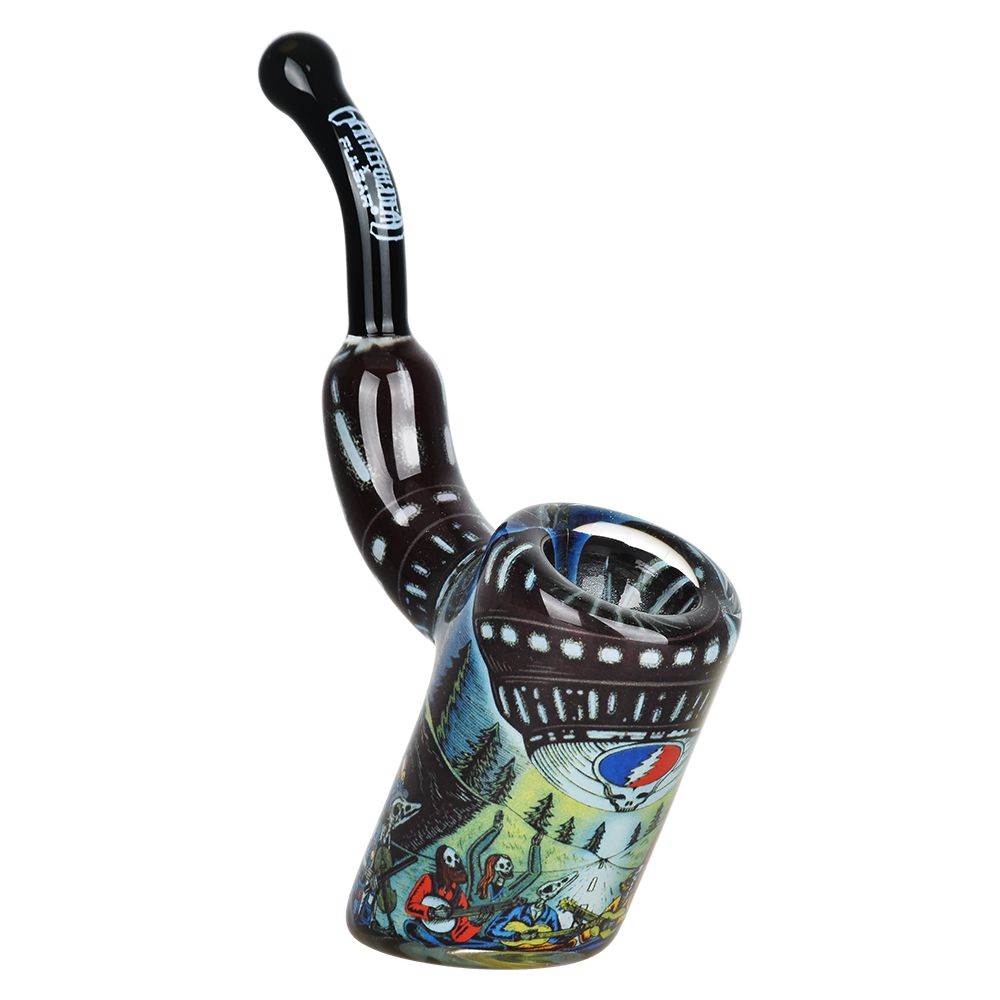 Grateful Dead x Pulsar Inside Print Bent Sherlock Pipe | 4", BDD Wholesale