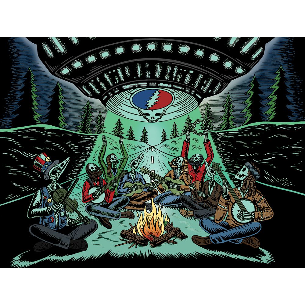 Grateful Dead x Pulsar Inside Print Bent Sherlock Pipe | 4", BDD Wholesale