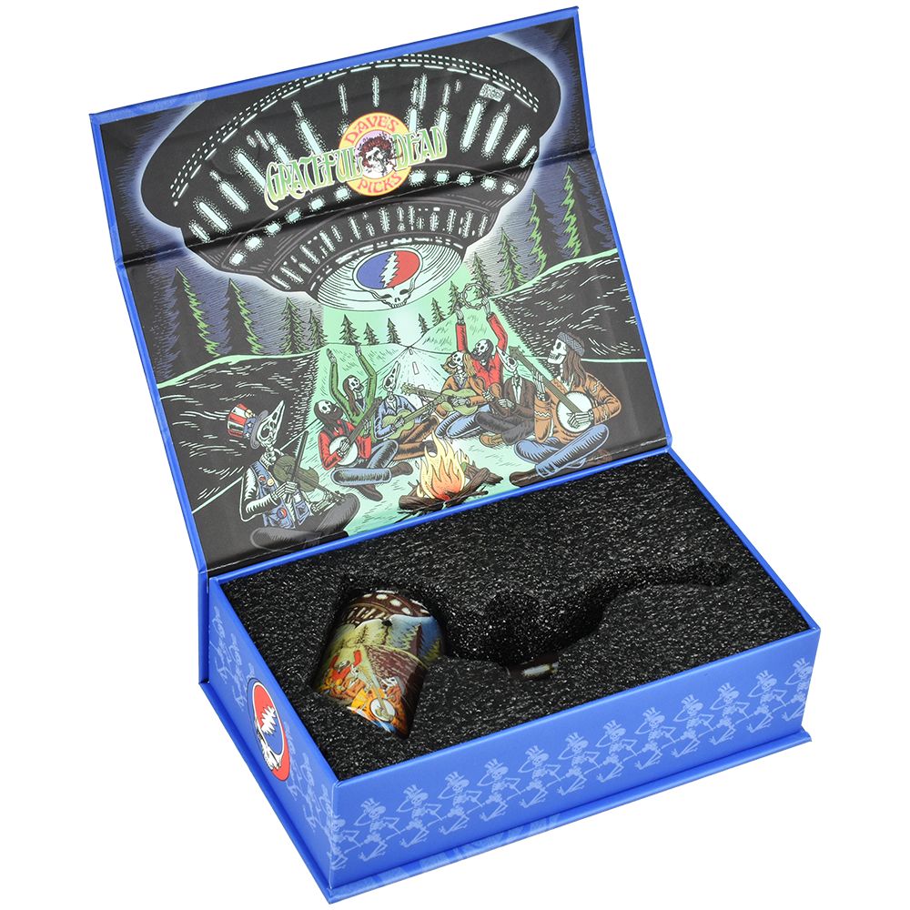 Grateful Dead x Pulsar Inside Print Bent Sherlock Pipe | 4", BDD Wholesale