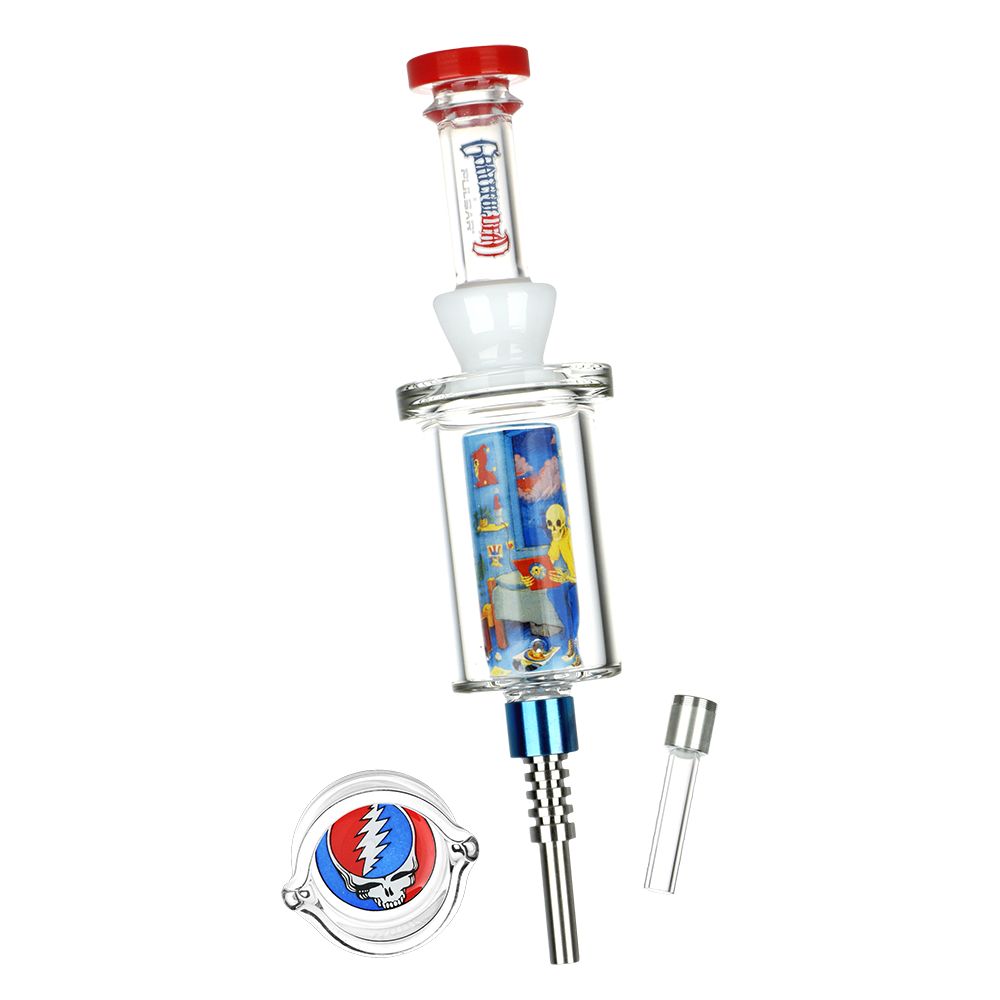 Grateful Dead x Pulsar Inside Print Vapor Vessel & SYF Dab Dish - 9.25" / Deadhead Dorm, BDD Wholesale