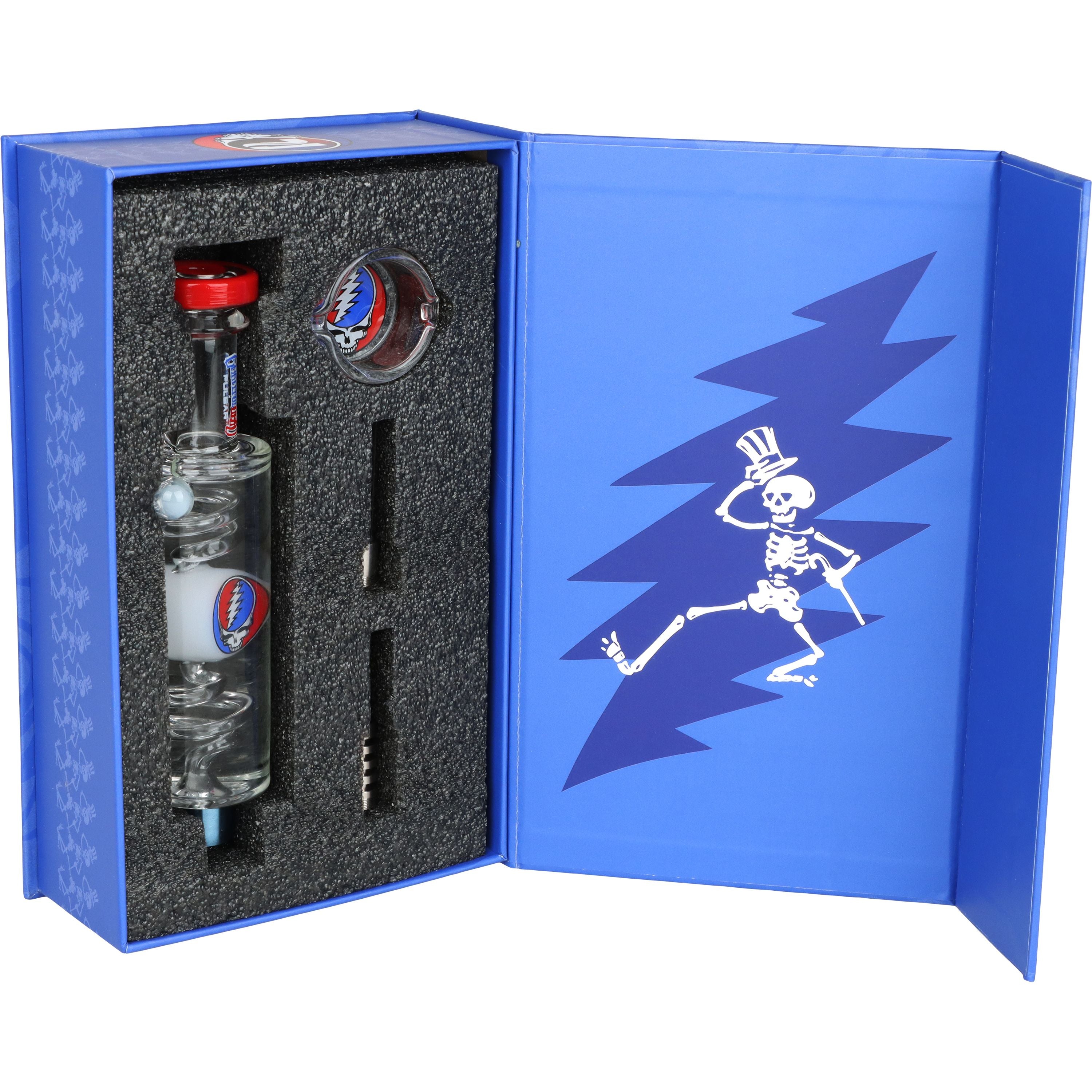 Grateful Dead x Pulsar Steal Your Face Glycerin Glass Dab Straw - 8.5", BDD Wholesale