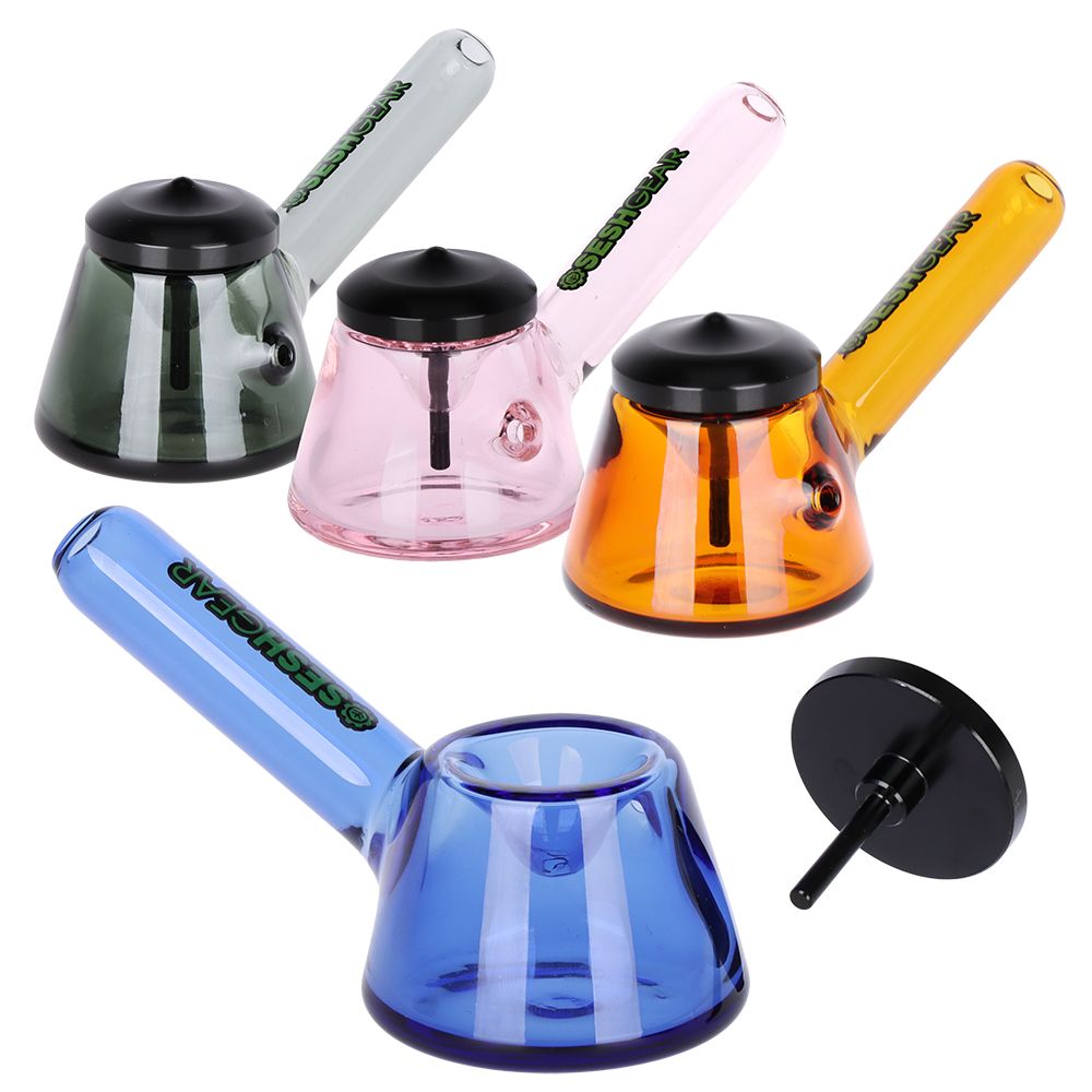 SeshGear Tamped and Poked Glass Hand Pipe - 4.75" / Colors Vary, BDD Wholesale