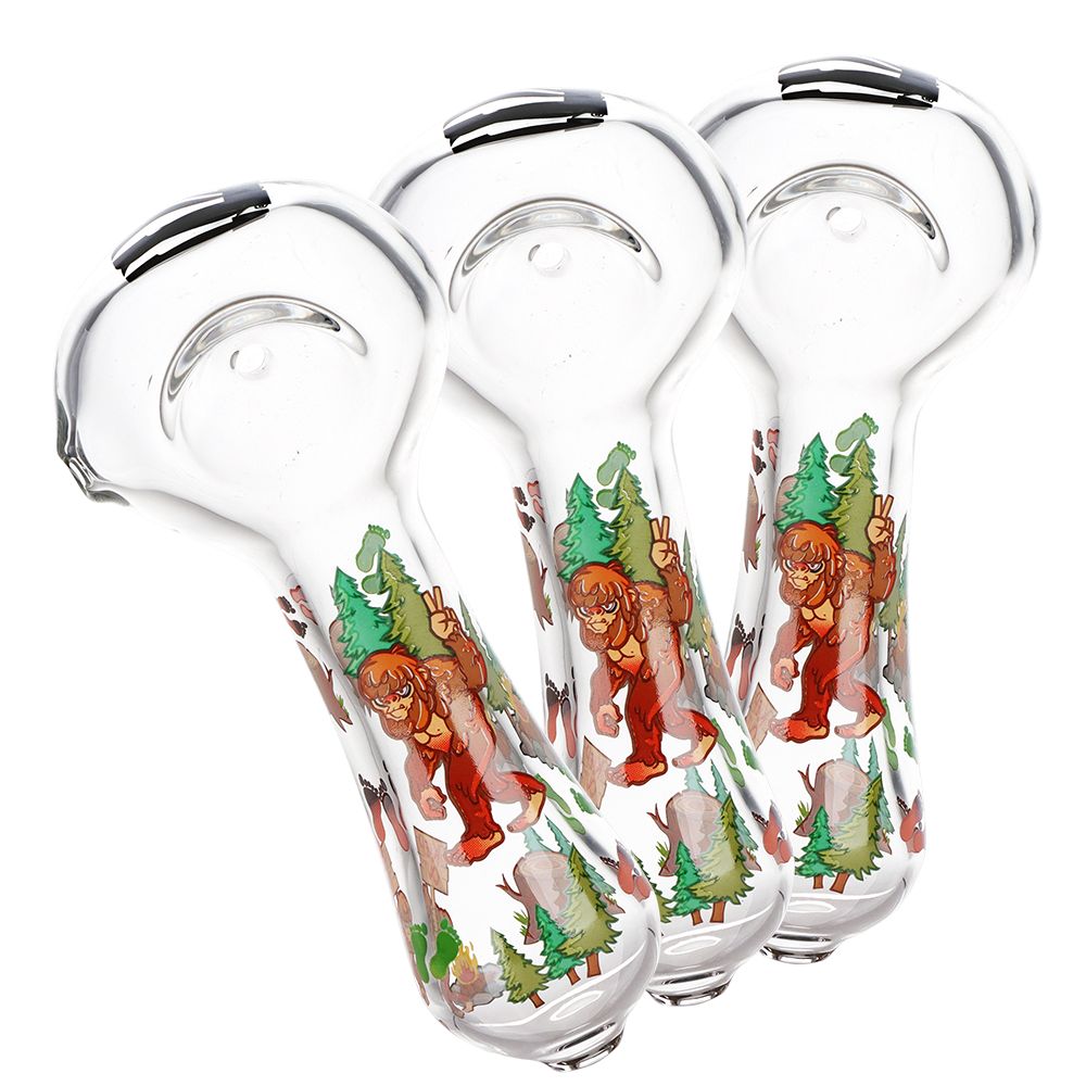 3CT BUNDLE - Pulsar Grumpy Bigfoot Glass Spoon Pipe - 4.5", BDD Wholesale