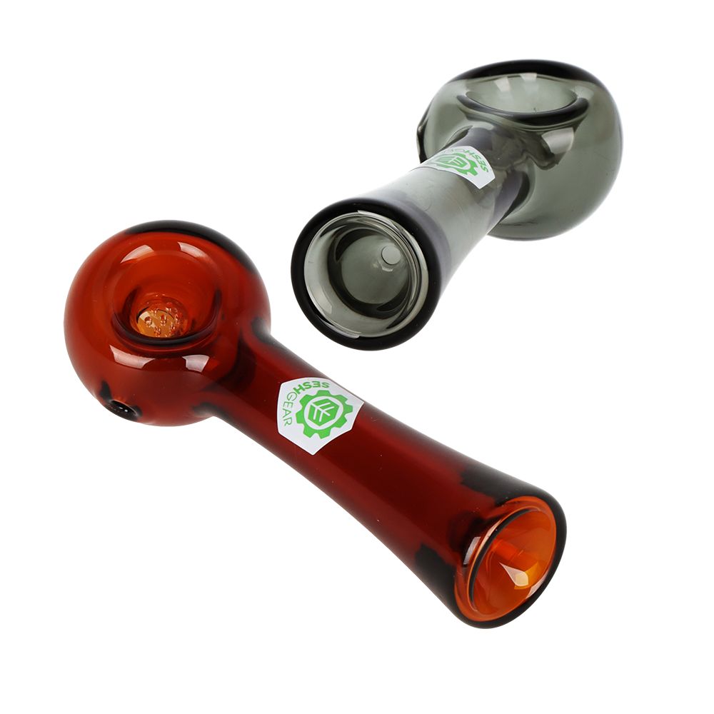 5CT BUNDLE - SeshGear Honeycomb Glass Spoon Pipe - 4.25" / Assorted Colors, BDD Wholesale