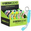 42CT DISPLAY - SeshGear Curved Glass Taster w/ Silicone Sleeve - 4.75" / Assorted Colors, BDD Wholesale