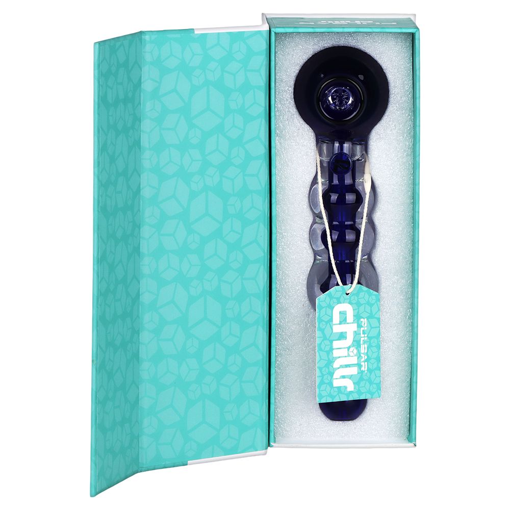 Pulsar Chillr Glycerin Glass Hand Pipe - 7.5" / Blue, BDD Wholesale