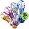 4CT BUNDLE - SeshGear Glycerin Sparkle Spoon Pipe - 5" / Blue, Clear, Orange, Purple, BDD Wholesale