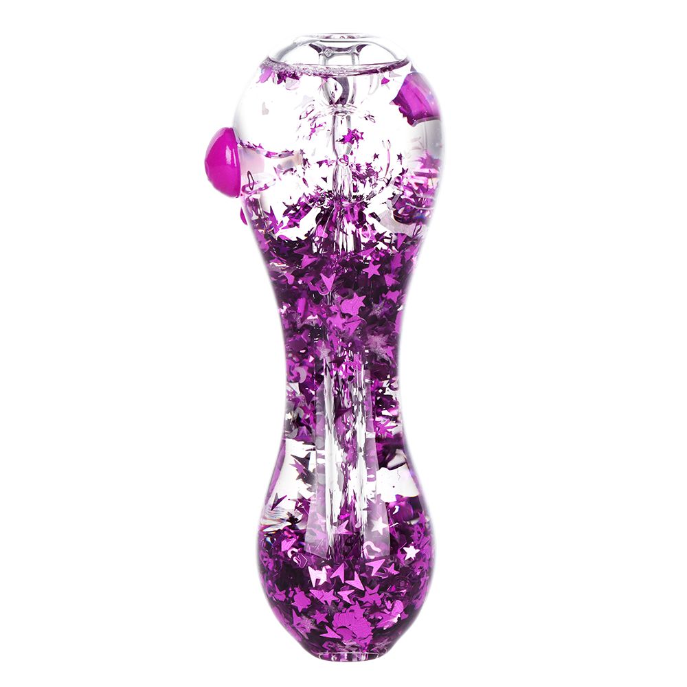 4CT BUNDLE - SeshGear Glycerin Sparkle Spoon Pipe - 5" / Blue, Clear, Orange, Purple, BDD Wholesale
