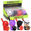 8CT DISPLAY - SeshGear Silicone Squad Secret Stash Hand Pipes - 4" / Assorted Designs, BDD Wholesale