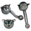 3CT BUNDLE - Pulsar Black Cat Glass Hand Pipe - 5", BDD Wholesale