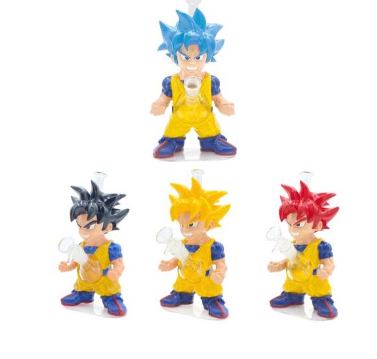 Glass Water Pipe - Spiky Hair Warrior (12")