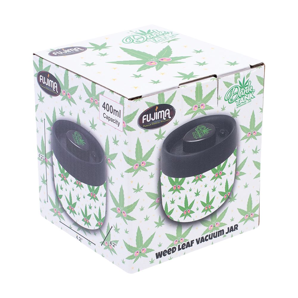 Fujima Dank Tank Vacuum Glass Jar - 4.2" / Hemp Leaf, BDD Wholesale