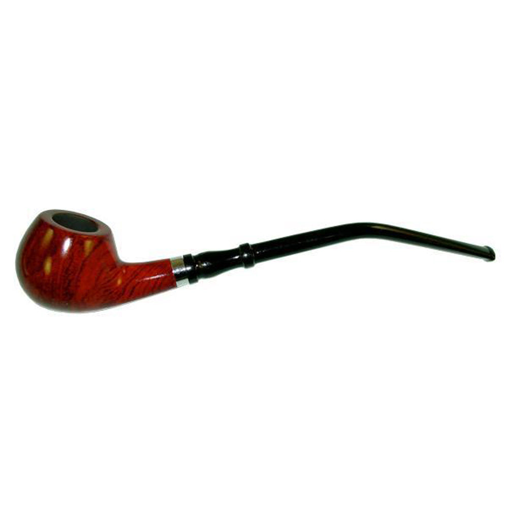 Pulsar Shire Pipes Churchwarden Cherry Wood Tobacco Pipe w/Bent Stem | 7.5", BDD Wholesale