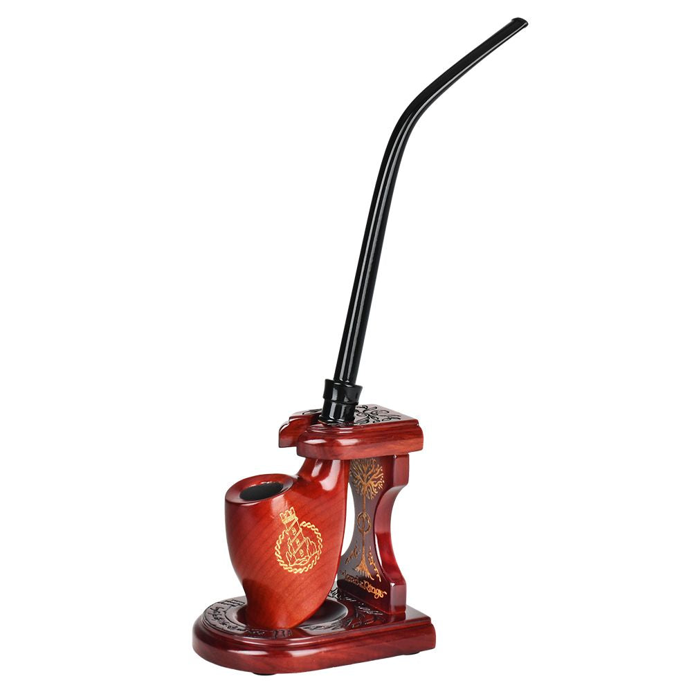 Pulsar Shire Pipes x LoTR TWO TOWERS Pipe & MIDDLE-EARTH Pipe Stand Bundle - 12", BDD Wholesale