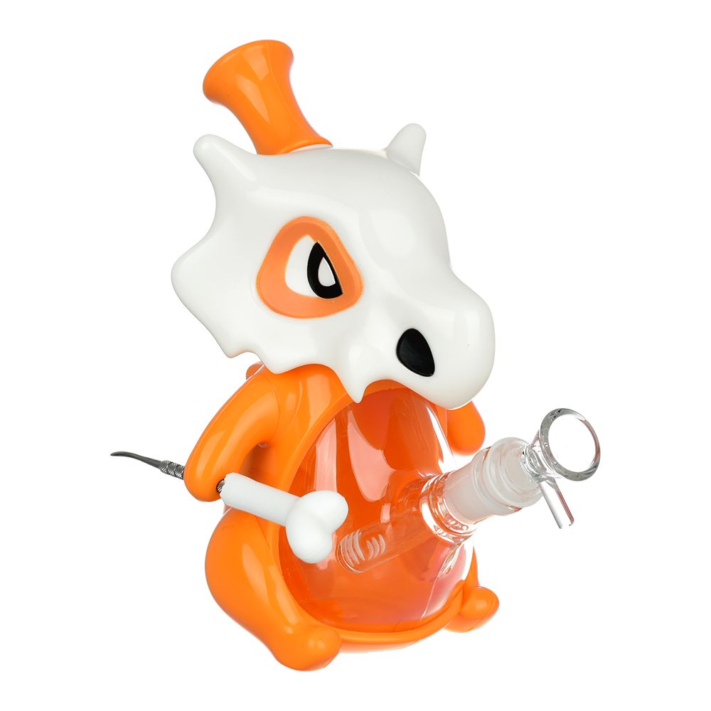 Skull Beast Silicone and Glass Water Pipe + Dab Tool - 8.75" / 14mm F / Colors Vary, BDD Wholesale
