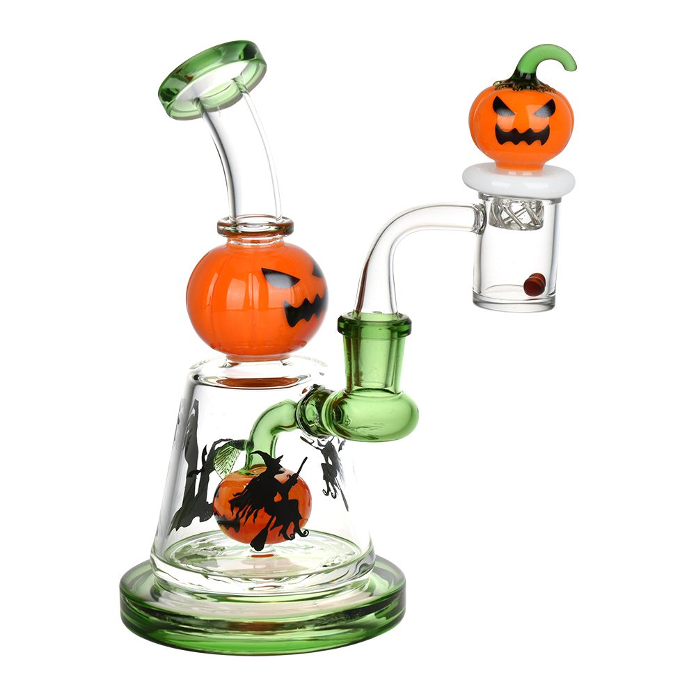 Halloween Ball Glass Dab Rig Set - 6.75" / 14mm F, BDD Wholesale