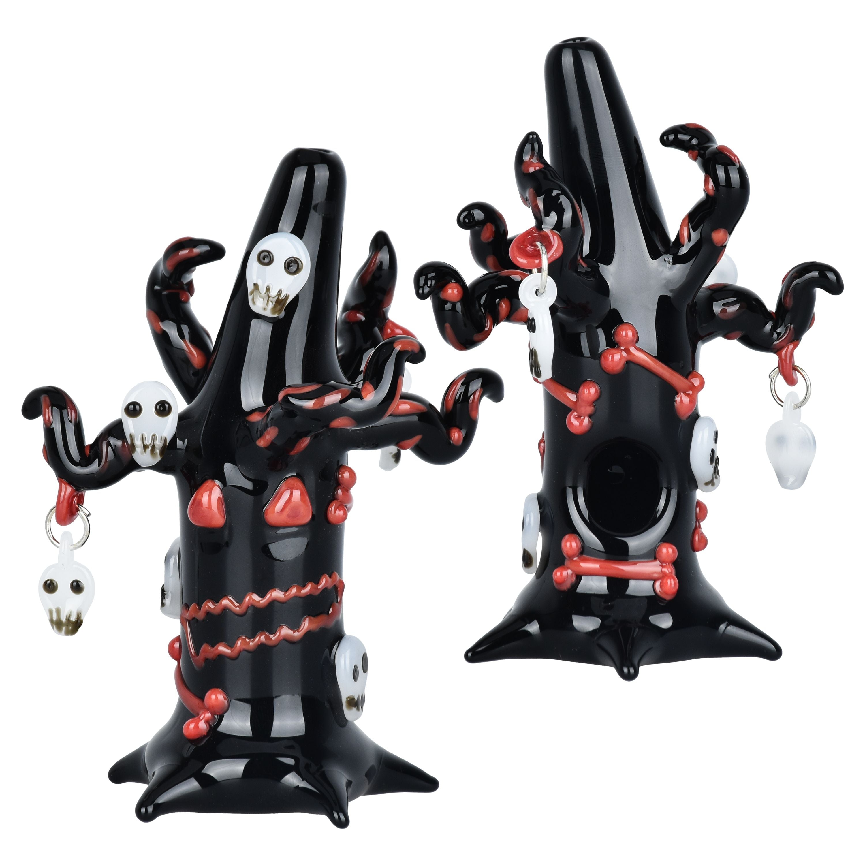 Spooky Halloween Tree Glass Hand Pipe - 5", BDD Wholesale