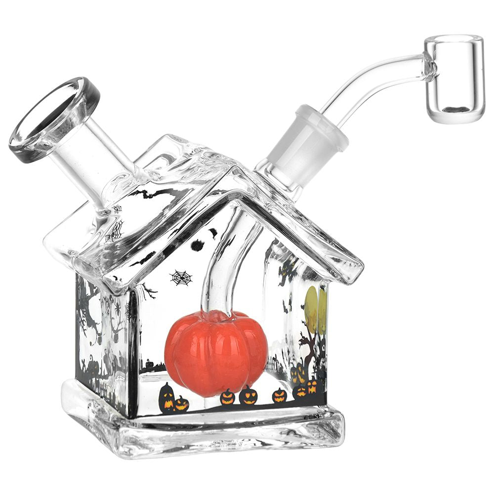 Halloween House Glass Dab Rig - 4.5" / 14mm F, BDD Wholesale