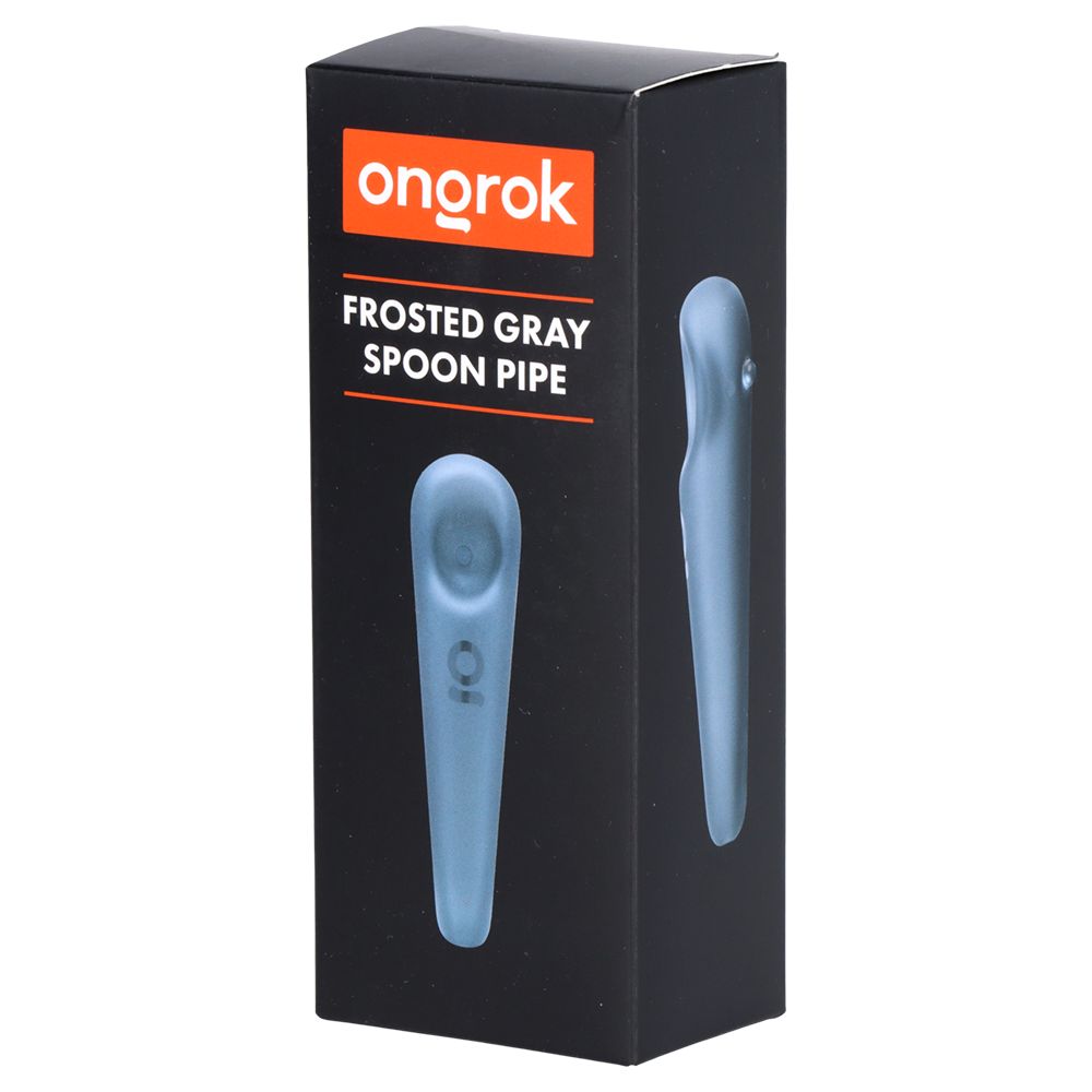 ONGROK Teardrop Sandblasted Glass Spoon Pipe | 4", BDD Wholesale