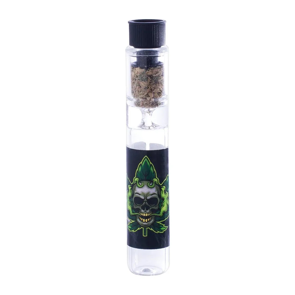24CT DISPLAY - PRE-PACKS American Chillum One-Hitter with Smellproof Cap - 3.5" / Assorted Designs, BDD Wholesale