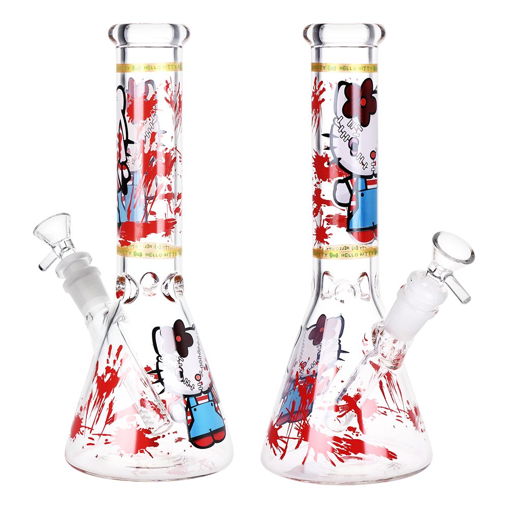 Cats Play Beaker Glass Water Pipe - 10" / 14mm F, BDD Wholesale