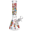 Smiling Flowers Beaker Glass Water Pipe - 10" / 14mm F, BDD Wholesale