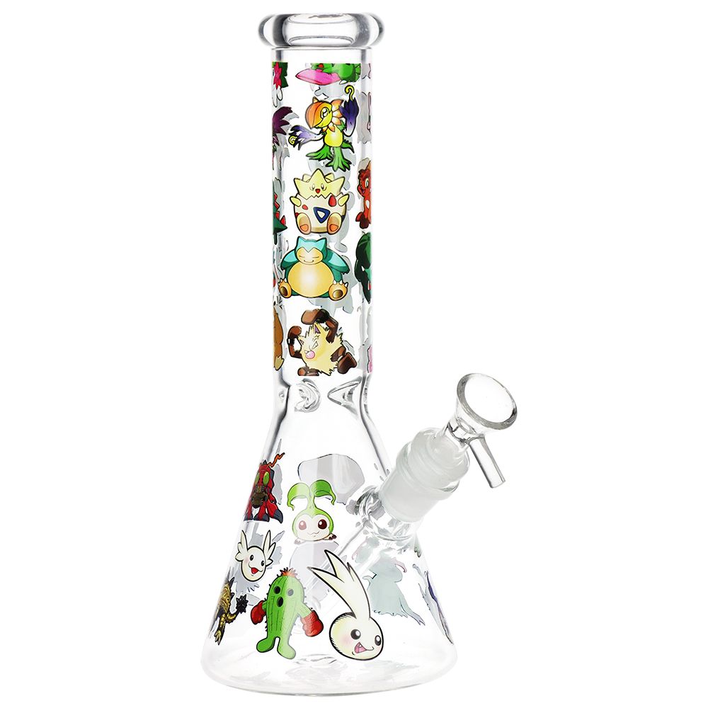 Pocket Monsters Beaker Glass Water Pipe - 10" / 14mm F, BDD Wholesale