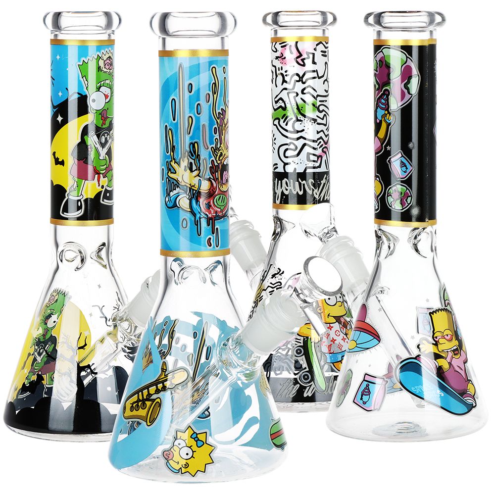 Don't Have A Cow Beaker Glass Water Pipe - 10" / 14mm F / Designs Vary, BDD Wholesale