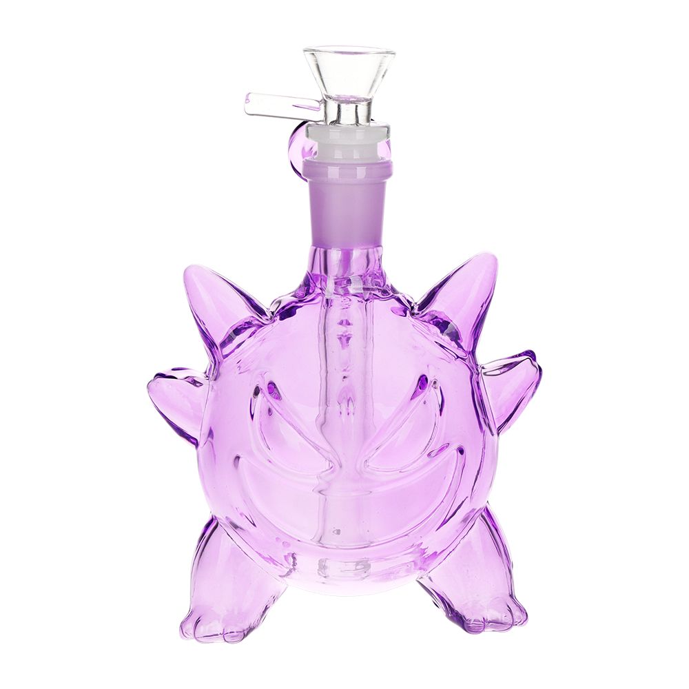 Purple Pocket Monster Glass Water Pipe - 5.75" / 14mm F / "Ghost Type", BDD Wholesale