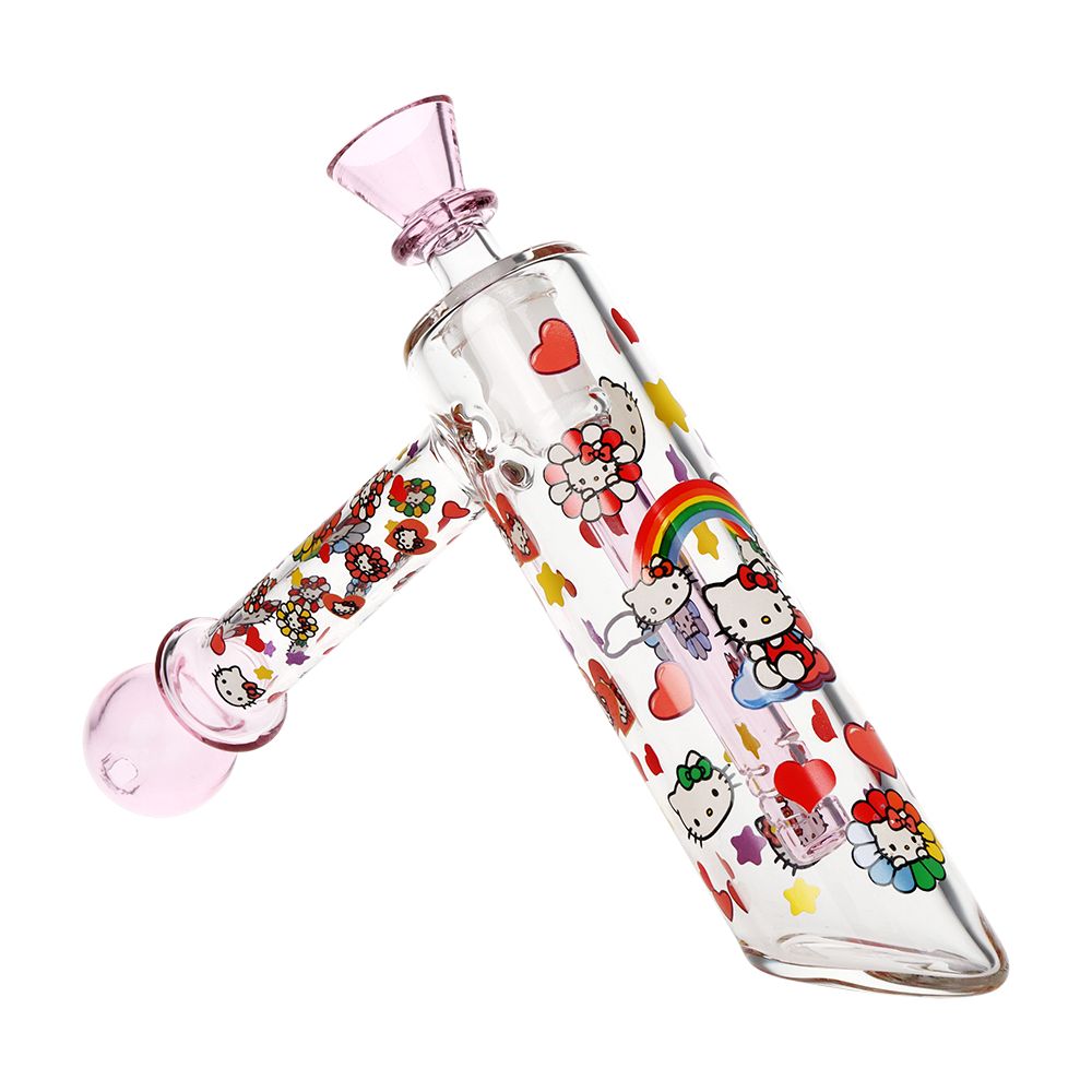 Happy Feels Kitty Glass Bubbler - 6" / 14mm F, BDD Wholesale