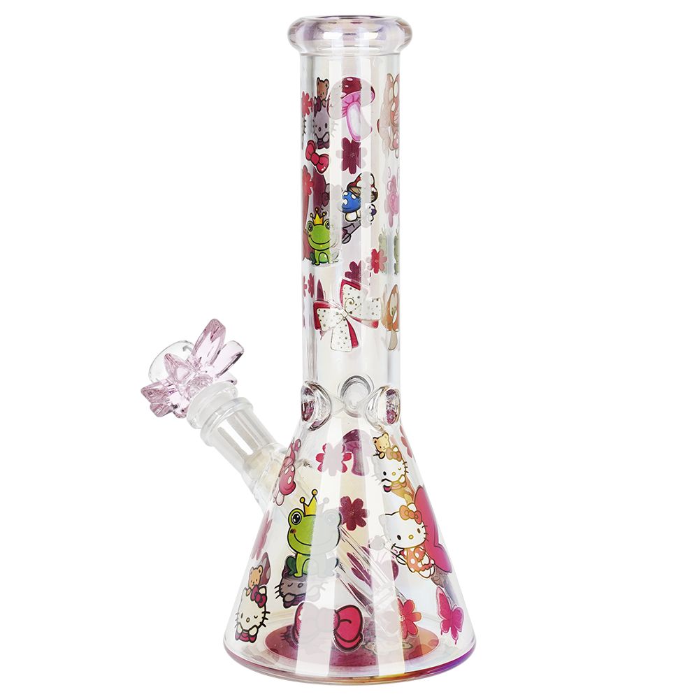 Party Kitty Electroplated Beaker Glass Water Pipe - 9.75" / 14mm F, BDD Wholesale