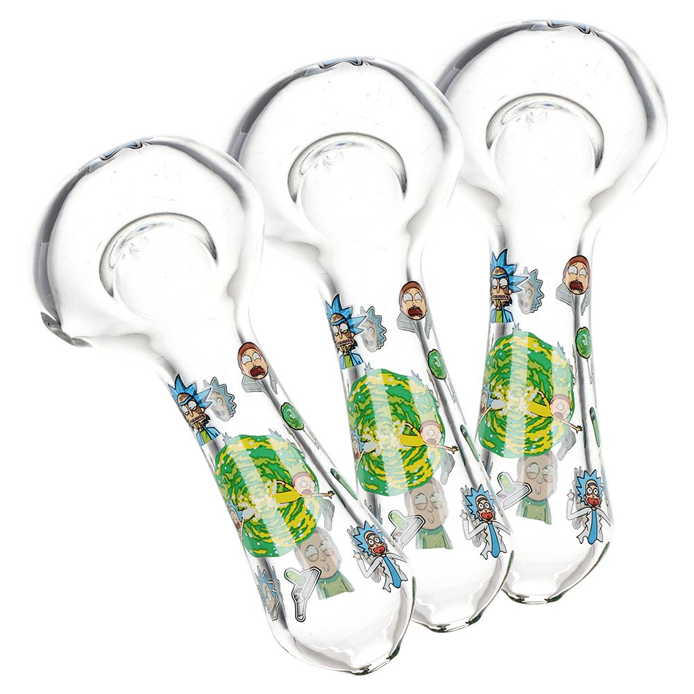 3CT BUNDLE - Rich and Shorty Glass Spoon Pipe - 4.5", BDD Wholesale