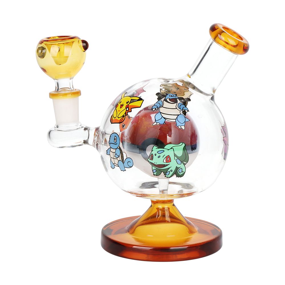 Playful Creatures Ball Glass Water Pipe - 6" / 14mm F, BDD Wholesale