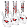 3CT BUNDLE - Spider Dude Molded Glow in the Dark Glass Water Pipe - 9.75" / 14mm F, BDD Wholesale