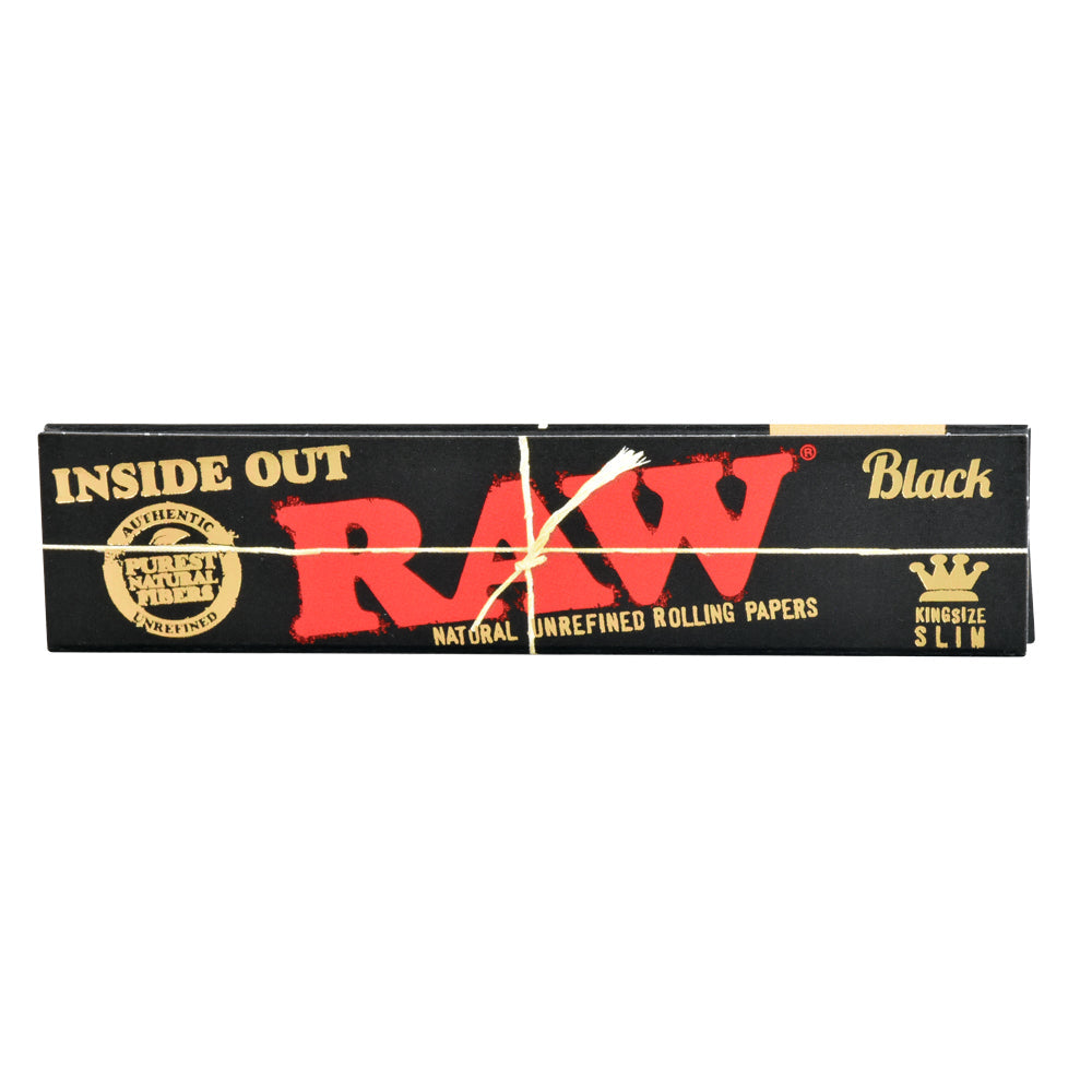 RAW Black Classic Inside Out Rolling Papers | King Size Slim | 50pk Display, BDD Wholesale