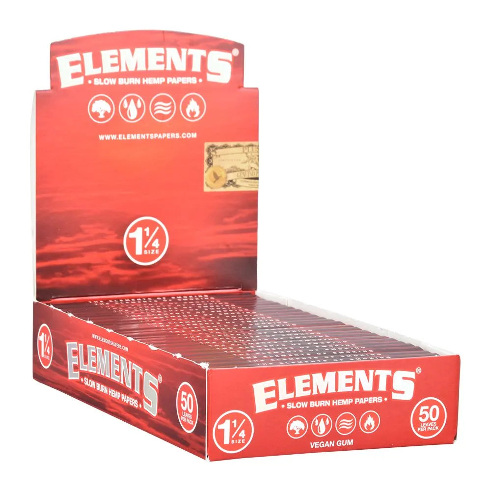 Elements Red Slow Burn Hemp Rolling Papers, BDD Wholesale