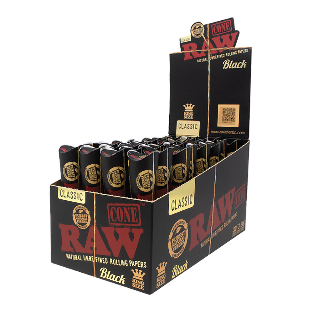 RAW Black Cone | 32pc Display, BDD Wholesale
